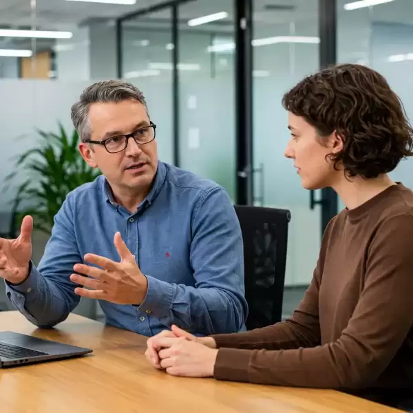 Manager discussing mental health support with an employee